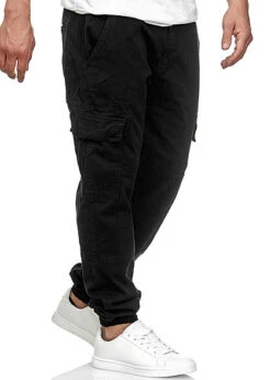 Urban Classics Herren Cargo Joggpants Stoffhose 6-Pockets Schwarz -Rice Owls Geschaft 18031082 2 1
