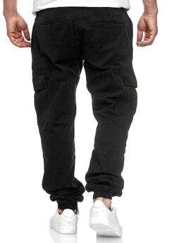 Urban Classics Herren Cargo Joggpants Stoffhose 6-Pockets Schwarz -Rice Owls Geschaft 18031082 3 1