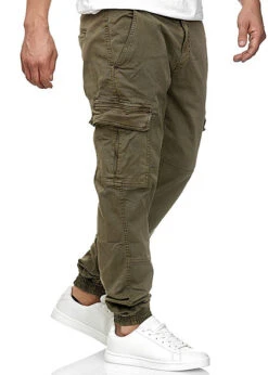 Urban Classics Herren Cargo Joggpants Stoffhose 6-Pockets Olive Grün Denim -Rice Owls Geschaft 18031084 2 1