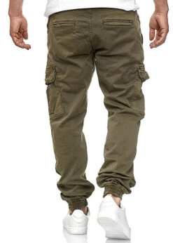 Urban Classics Herren Cargo Joggpants Stoffhose 6-Pockets Olive Grün Denim -Rice Owls Geschaft 18031084 3 1