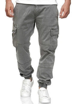Urban Classics Herren Cargo Joggpants Stoffhose 6-Pockets Grau Denim