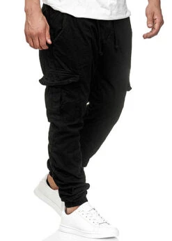 Urban Classics Herren Cargo Sweat Pants 6-Pockets Schwarz -Rice Owls Geschaft 18031089 2