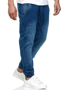 Urban Classics Herren Denim Jogginghose Mit Washed-Look Blau -Rice Owls Geschaft 18031399 2