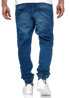 Urban Classics Herren Denim Jogginghose Mit Washed-Look Blau -Rice Owls Geschaft 18031399 3
