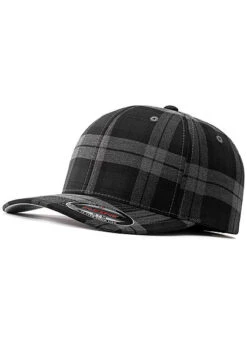 Flexfit Plaided Tartan Cap Schwarz Grau