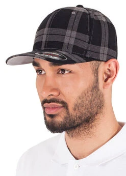 Flexfit Plaided Tartan Cap Schwarz Grau -Rice Owls Geschaft 19062223 2