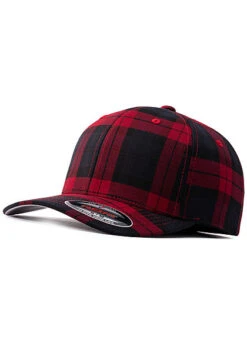 Flexfit Plaided Tartan Cap Schwarz Rot