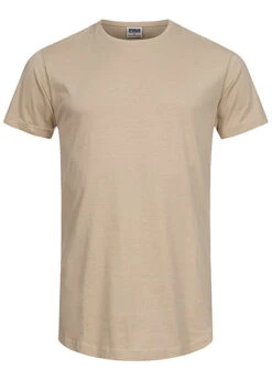 Urban Classics Herren Basic Shaped Long T-Shirt Sand Beige