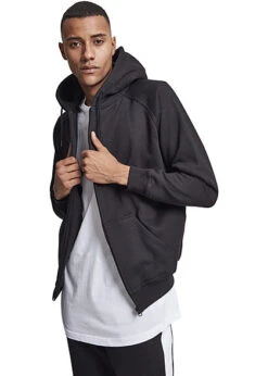 Urban Classics Herren Zip-Hoodie Mit Kängurutaschen Schwarz -Rice Owls Geschaft 19083621 2