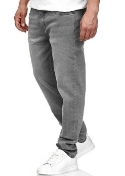 Urban Classics Herren Stretch Denim Jeans 5-Pockets Grau