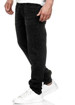 Urban Classics Herren Stretch Denim Jeans Hose 5-Pockets Schwarz