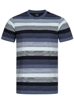 Urban Classics Herren T-Shirt Streifen Muster Vintage Blau Schwarz