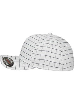 Flexfit Square Check Cap Karo Muster Weiss Dunkel Navy Blau -Rice Owls Geschaft 21063138 2