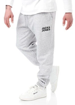 Jack & Jones Jack And Jones Herren NOOS Sweathose Jogginghose Logo Print 2-Pockets Hellgrau Mel.