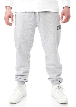 Jack & Jones Jack And Jones Herren NOOS Sweathose Jogginghose Logo Print 2-Pockets Hellgrau Mel. -Rice Owls Geschaft 21083879 4