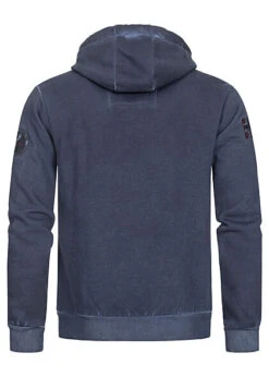 Geographical Norway Herren Zip-Hoodie Kapuze Logo Patch In Used Look Navy Blau -Rice Owls Geschaft 21110257 2