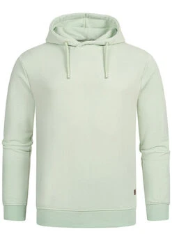 Indicode Herren Basic Hoodie Mit Kapuze In Trendiger Sommer Farbe Quiet Wave Grün