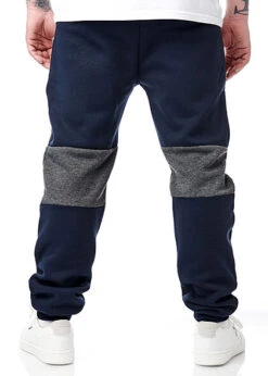 Geographical Norway Herren 2-Tone Jogginghose 2-Pockets Logo Print Hell Grau Navy Blau -Rice Owls Geschaft 22030524 2