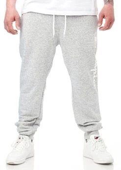 Rice Owls Geschaft 45 Champion Herren Joggingshose Mit 2-Pockets Und Logo Print Grau Weiss
