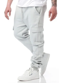 Urban Classics Herren Hose Jogging Cargohose Lightasphalt Hell Grau