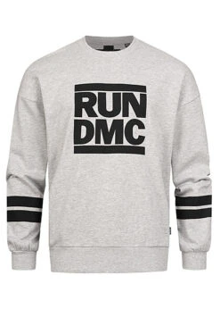 ONLY & SONS Herren Sweater Mit RUN DMC Logo Print Hell Grau Schwarz
