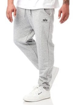 Rice Owls Geschaft 41 Alpha Industries Herren Basic Jogginghose Mit Logo Print Heather Grau