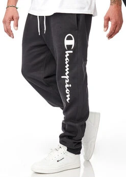 Champion Herren Sweat Pants Jogginghose 2-Pockets Logo Print Schwarz