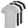Urban Classics Herren 6er Pack Basic T-Shirt Weiss Schwarz Und Grau