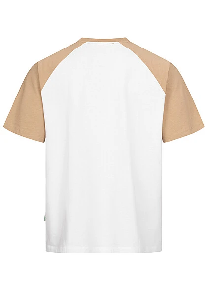 Urban Classics Herren T-Shirt Colorblock Oversized Weiss Beige 2 Urban Classics Herren T-Shirt Colorblock Oversized Weiss Beige – Bild 2