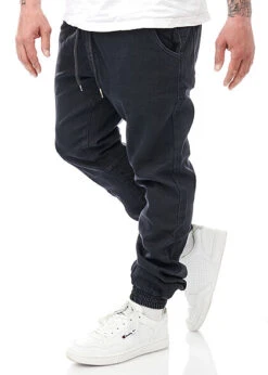 Urban Classics Herren Denim Jogginghose Washed-Look Schwarz