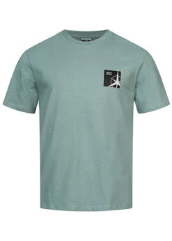 Rice Owls Geschaft 13 Jack & Jones Jack And Jones Herren T-Shirt Mit Rundhals Und Back-Print Trellis Grün