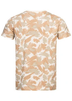 Alpha Industries Herren Basic T-Shirt Mit Logo Print Sand Beige Camouflage -Rice Owls Geschaft 23060037 2
